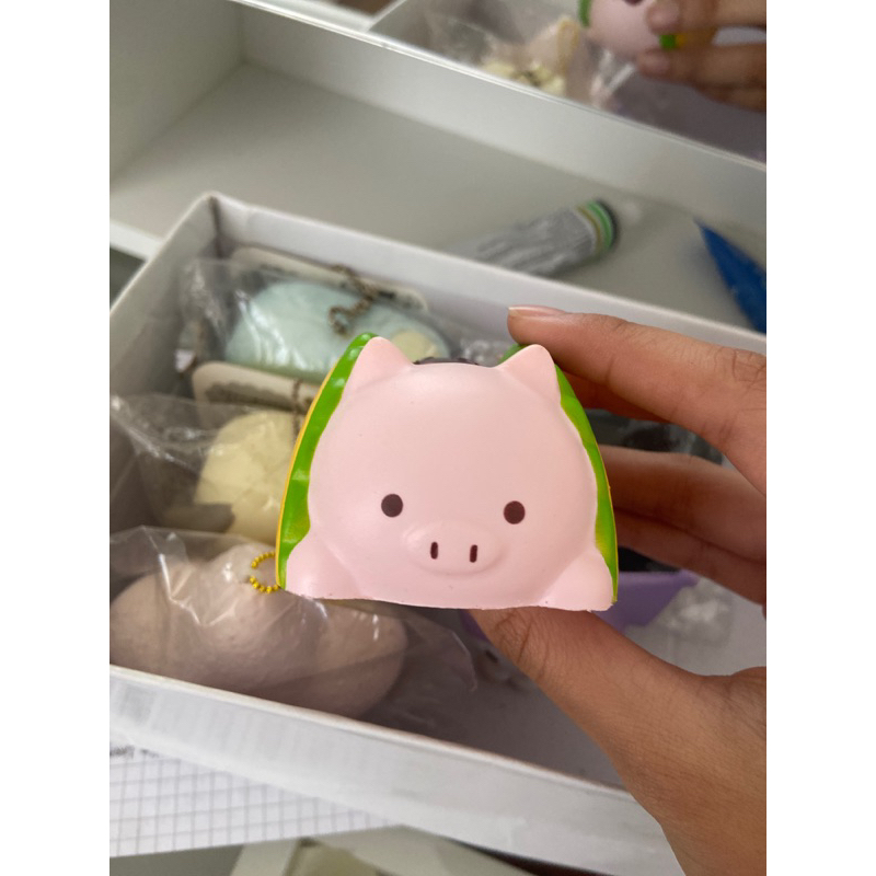 miniso pig taco squishy licensed egg surprise opened
