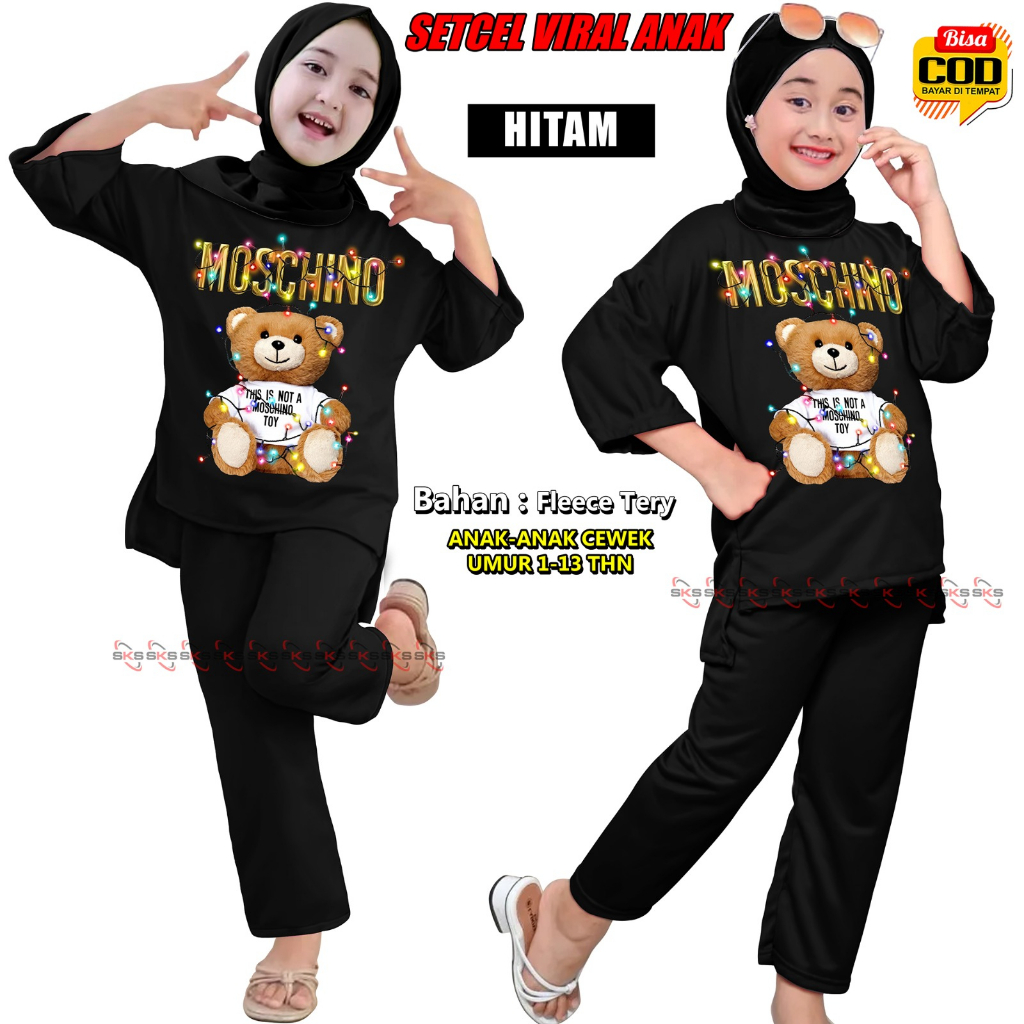 Bisa COD TM  SETCEL SLEBEW ONESET , Setelan Anak Perempuan Wanita Cewek SLEBEW cetak DTF, Baju kaos terbaru dan termurah Lengan panjang