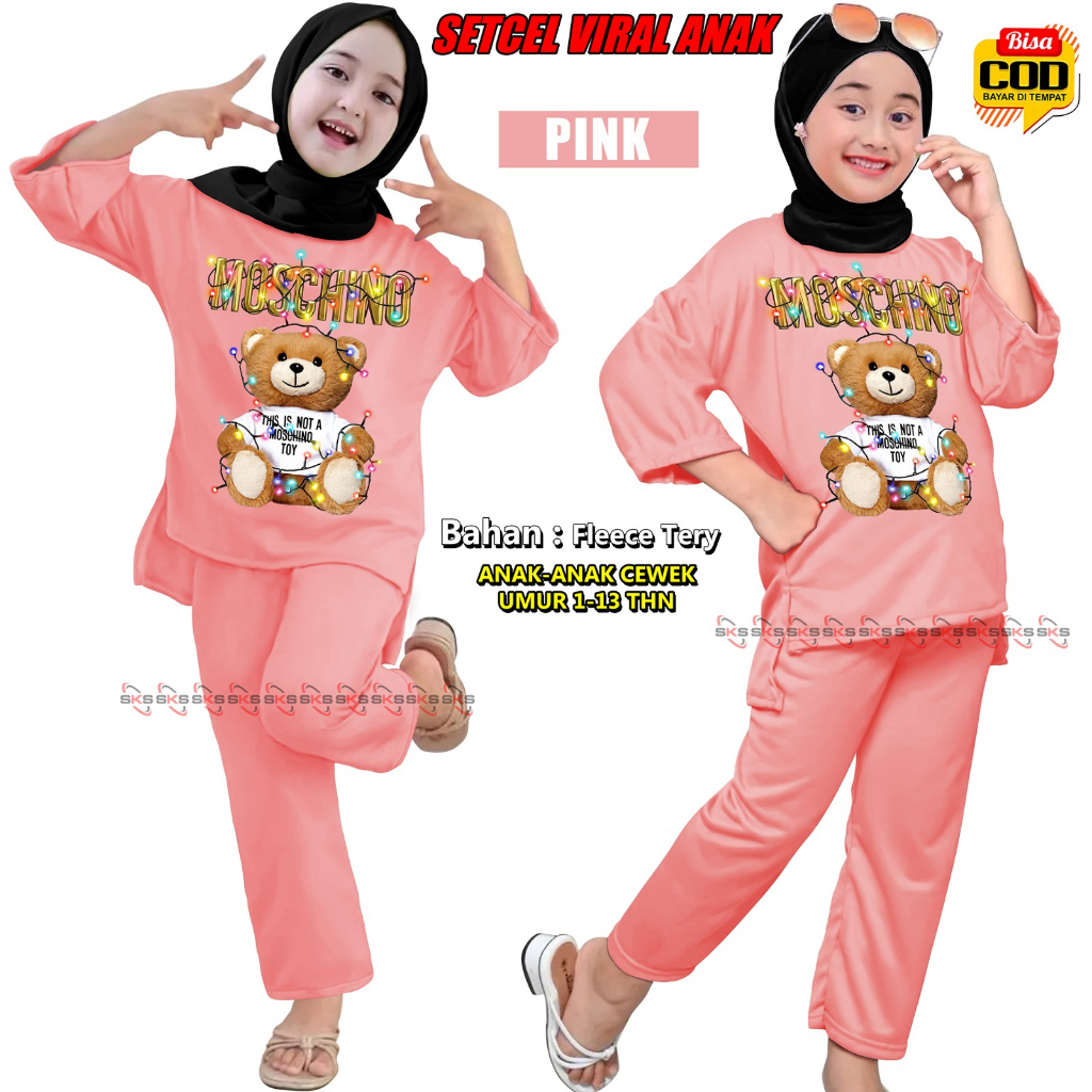 Bisa COD TM  SETCEL SLEBEW ONESET , Setelan Anak Perempuan Wanita Cewek SLEBEW cetak DTF, Baju kaos terbaru dan termurah Lengan panjang