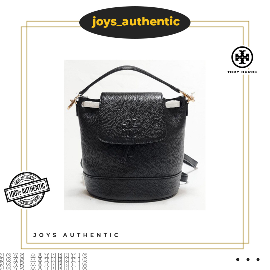Tas Wanita Tory Burch TB Thea Mini Bucket Hitam Black Woman Bag Authentic Original