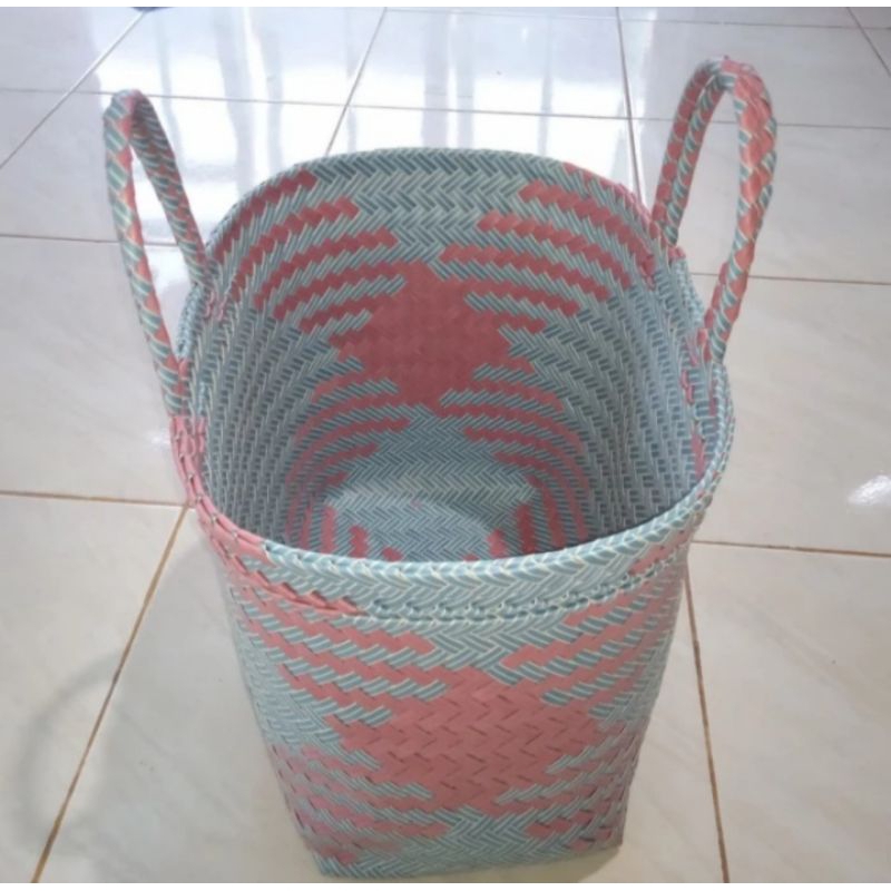 Tas keranjang belanja pasar tas anyaman plastik besar