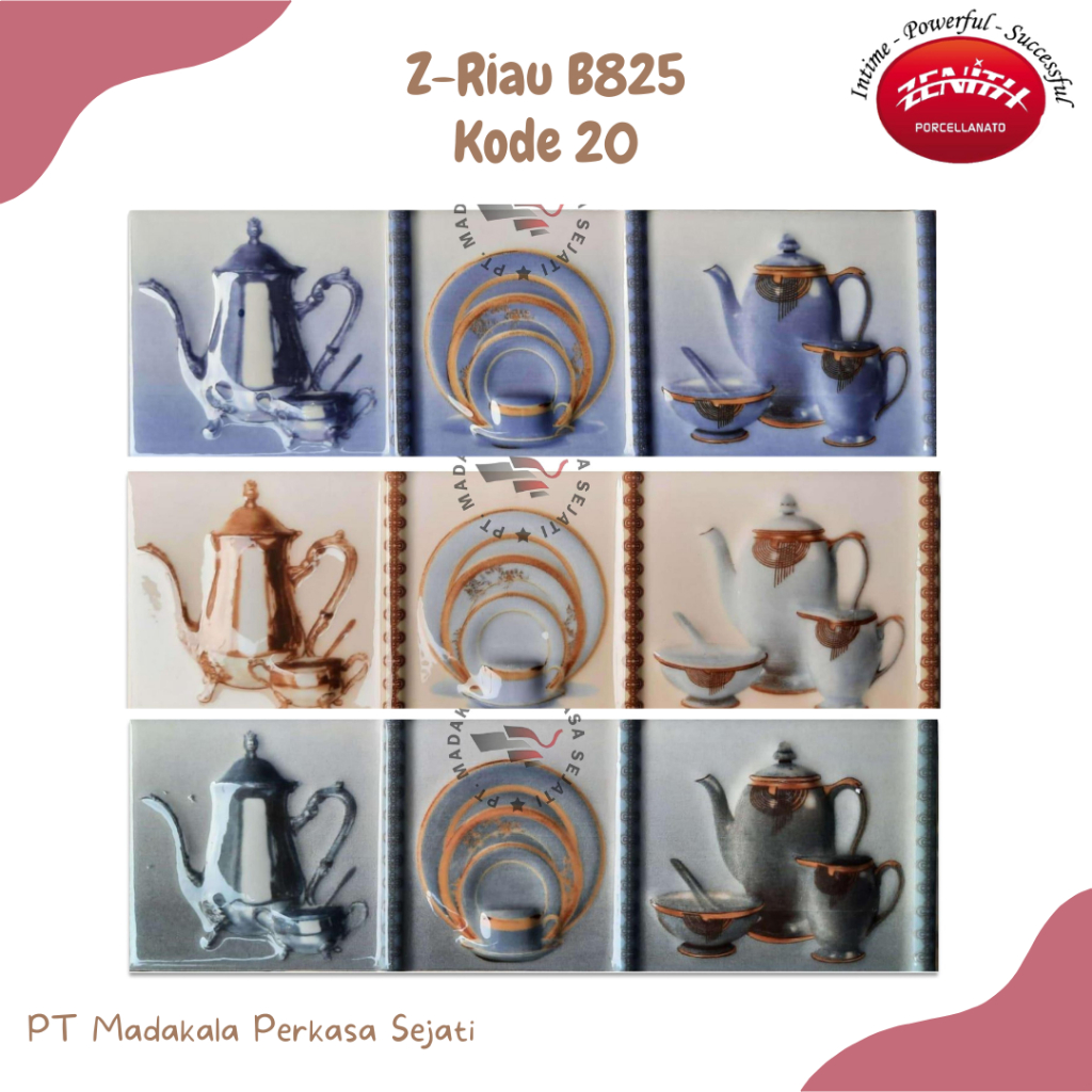 [FREE PACKING KAYU] - List Keramik Dinding Dapur/ List Keramik 8 x25 (Z-RIAU B825/20)