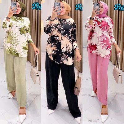 SETELAN RAYON MIX CRINKLE / 13.6 / BETIYA JASMIN / LD 120 / BUSUI / ONESET WANITA ALLSIZE / FIT TO XXL / BILLAL