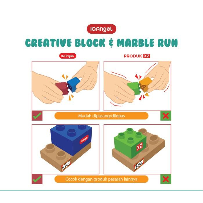 Mainan Edukasi - IQ Angel Creative Block Through The Jungle IQ1029 - Mainan Block Anak