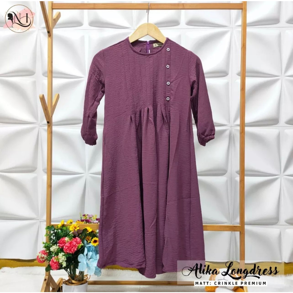 PROMO-GAMIS ANAK PEREMPUAN PREMIUM GAMIS ALIKA LONGDRES BAHAN KRINKLE AIRFLOW UMUR 3-12 TAHUN BAJU ANAK PAKAIAN ANAK DRES PREMPUAN TERBARU