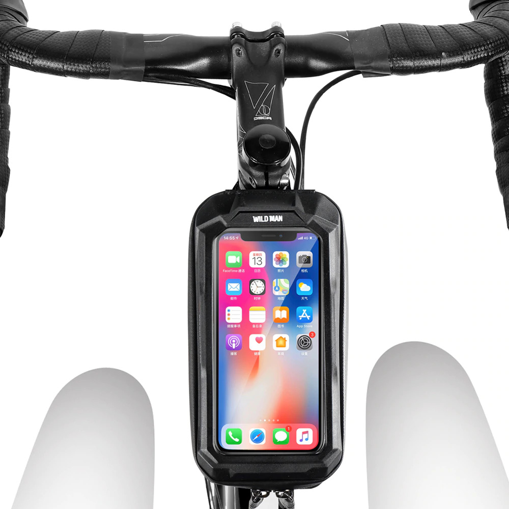 WILD MAN Tas Sepeda Smartphone Case Handlebar Waterproof 1 L - X-2 - Black/Red