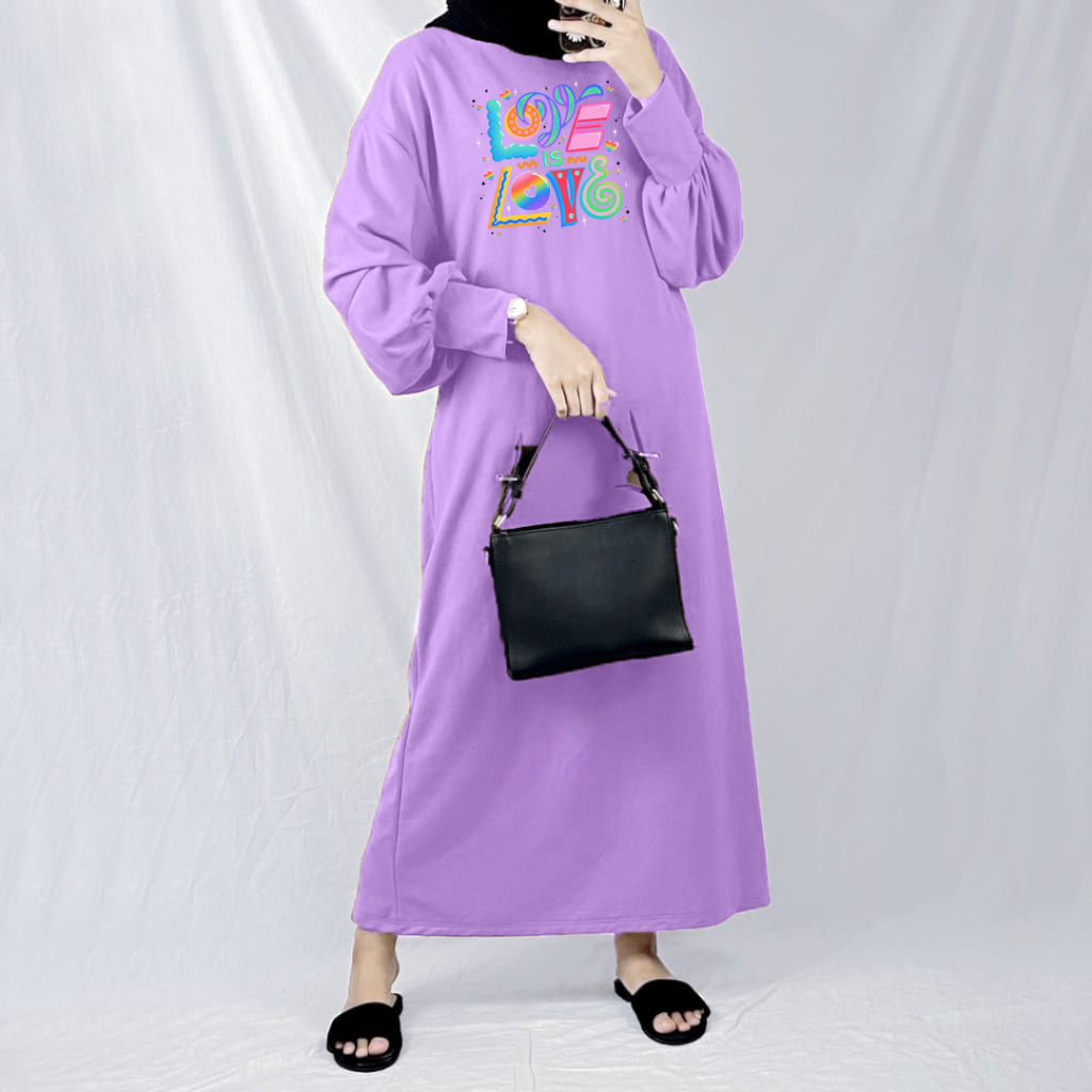 Gamis  Lengan Balon Love is Love / Gladys Dress fit to XL