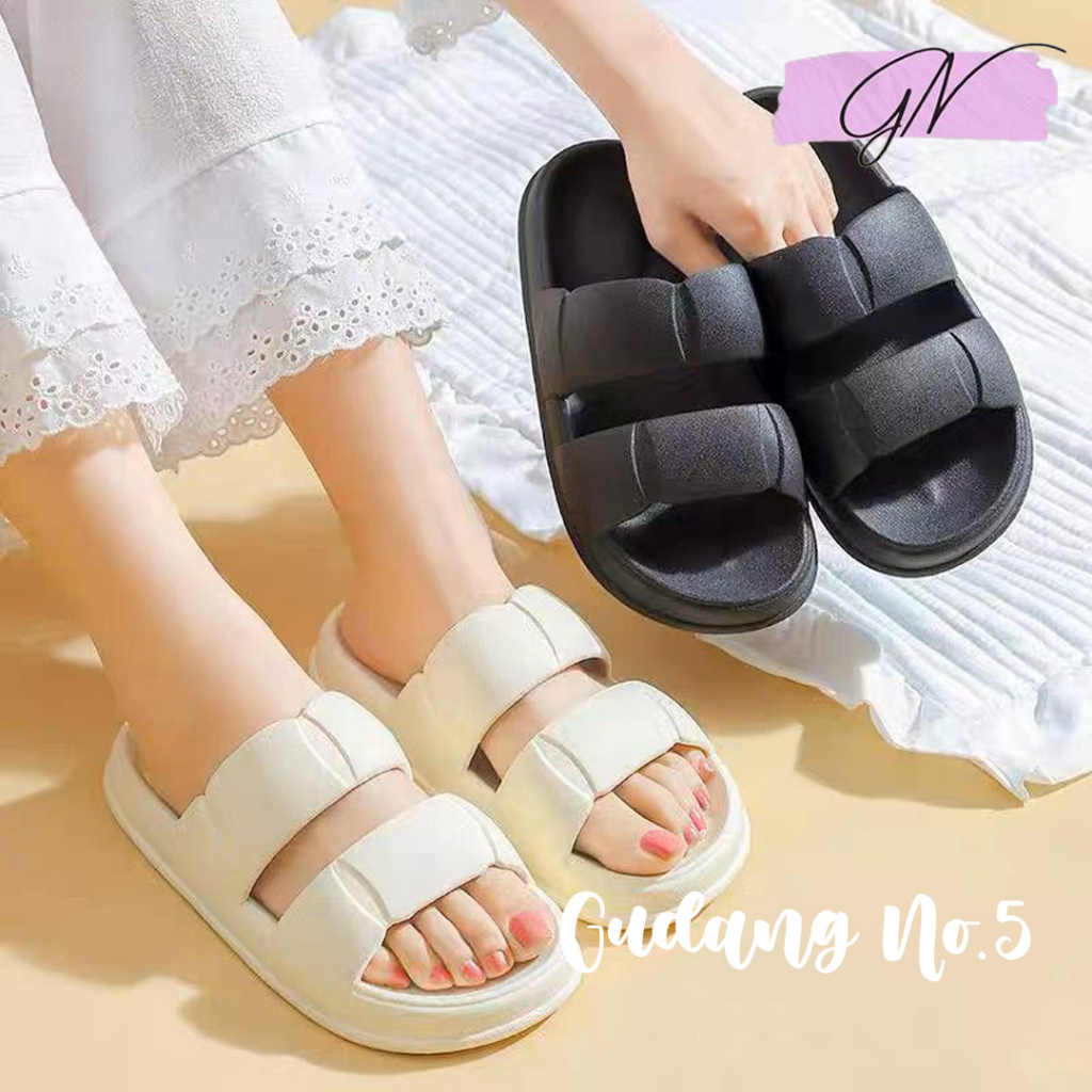 GN-6609 Sandal Jelly Sandal Slop Korean Import Soft Slipper Anti Slip Elastic Empuk PVC