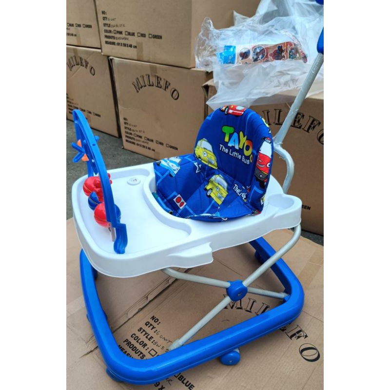 Baby Walker Milefo Musik Dorongan Mainan Bola Roda 8 pc Tempat Botol Susu Free Packing Dus+Bubble