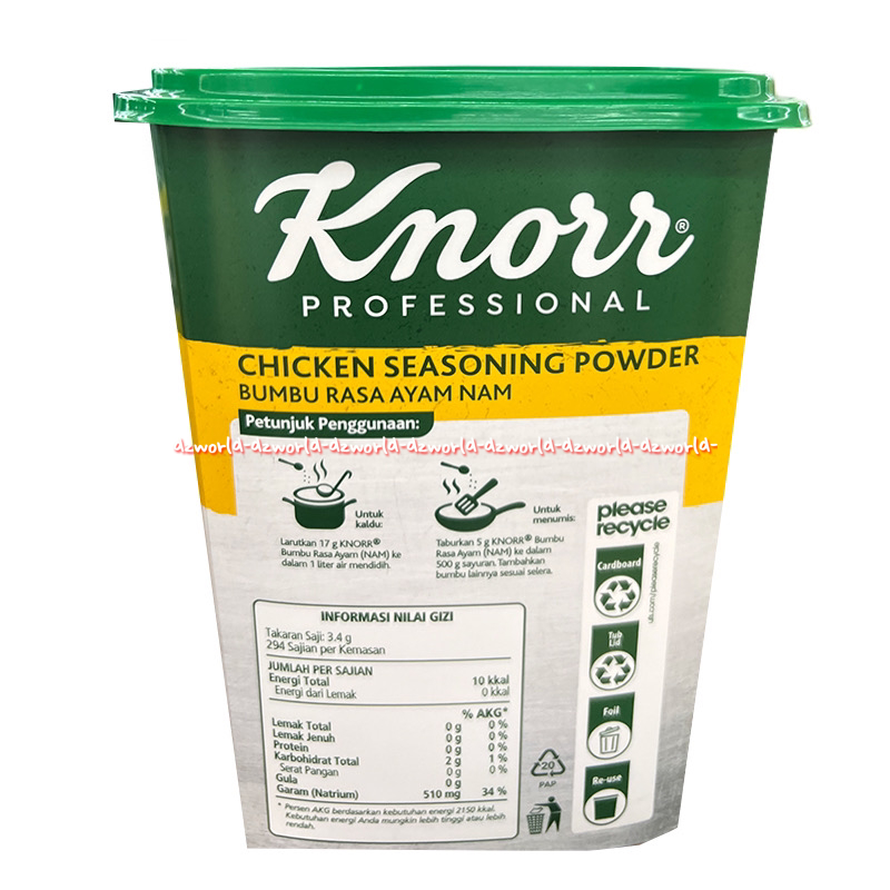 Knorr Profesional 1.5kg Chicken Seasoning Powder Bumbu Rasa Ayam Penyedap Tambahan Untuk Masakan Kaldu Ayam Kemasan Toples 1500 gram