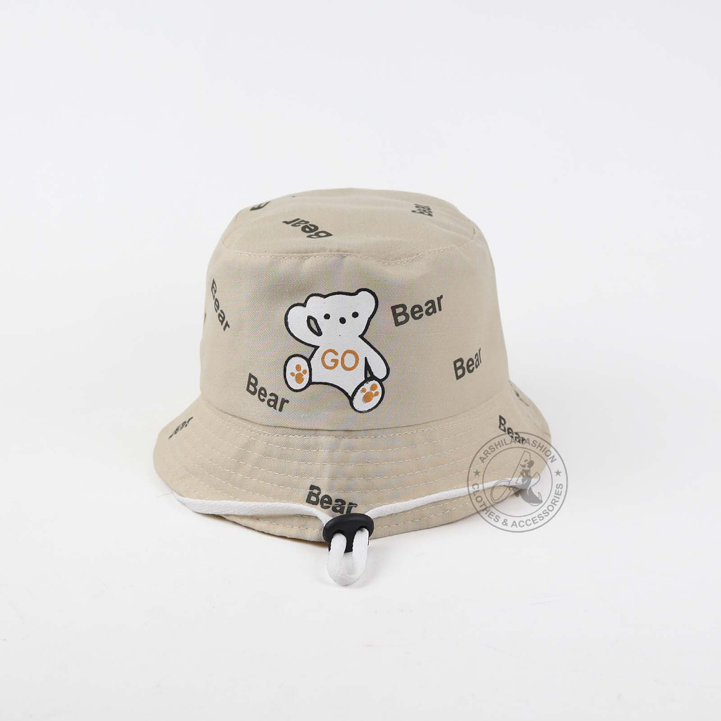 Topi bucket Anak Laki Laki Perempuan sablon Go Bear