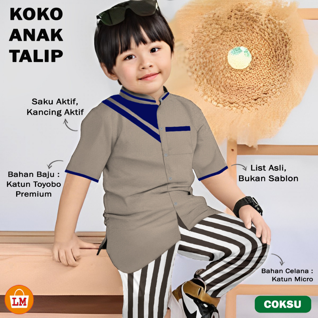 TERMURAH TERLARIS [ COD &amp; Gratis Ongkir ] Setelan KOKO ANAK LATIP Bahan Katun Toyobo Premium Stelan Baju Muslim Lebaran Anak Laki-Laki TERBARU LMS 26038 26041