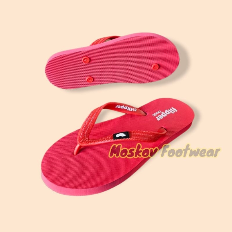 Sandal Santai Kekinian Fipperr Classic | Sendal Jepit Pria | Japit Colorfull Red