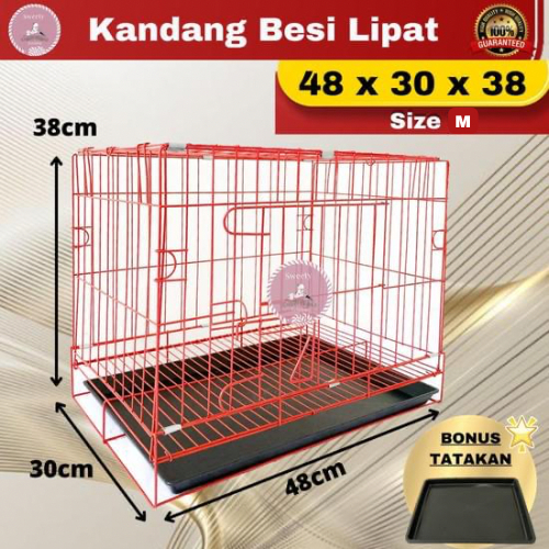 KANDANG BESI LIPAT UKURAN 50X40X30 / KANDANG UKURAN NOMOR 1 / KANDANG HEWAN /  KANDANG KUCING / KANDANG KELINCI / KANDANG ANJING / KANDANG HEWAN