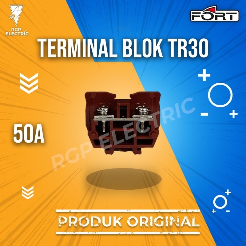 Terminal Block TR-30 Coklat Model Kasuga / TERMINAL BLOCK TR30 FORT