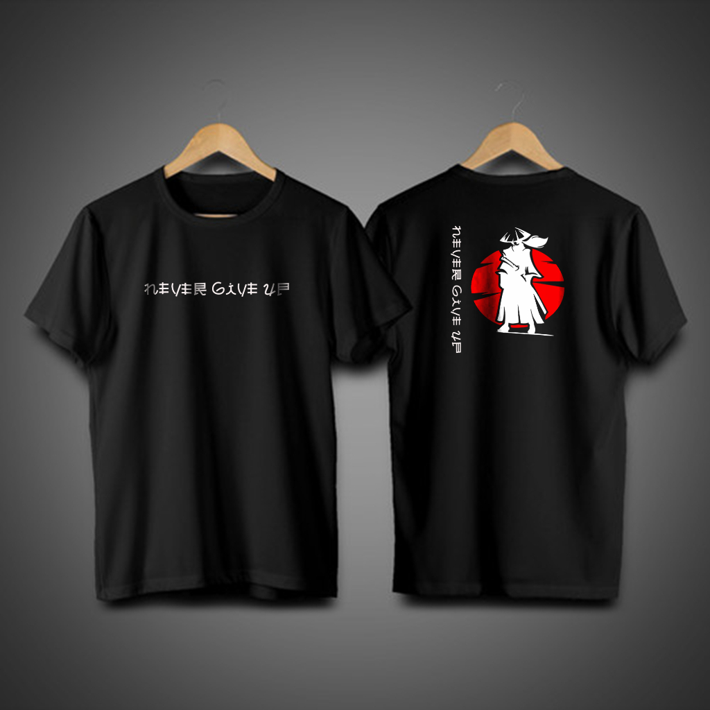 Kaos / Tshirt Distro tumblr Never Give Up japanese Kata Jepang Kualitas Terbaik