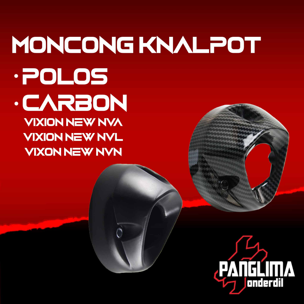 Moncong Knalpot Hitam-Light Karbon-Black Carbon New Vixion-Vxn 150 &amp; Vixion NVA FZ150 &amp; Vixion FZ150 NVL Cover-Tutup-Tameng-Pelindung Ujung Kenalpot