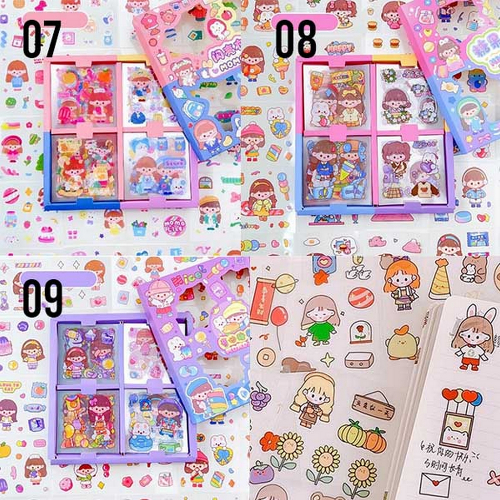 Stiker Momo 100 Lembar Mainan Anak Motif Kartun Korea Stiker Viral Stiker Bento M269