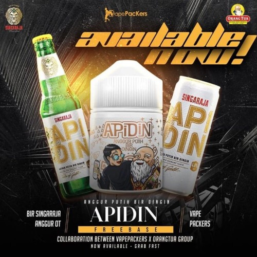 APIDIN ANGGUR PUTIH BIR DINGIN BY VAPEPACKERS X OT 3MG 60ML