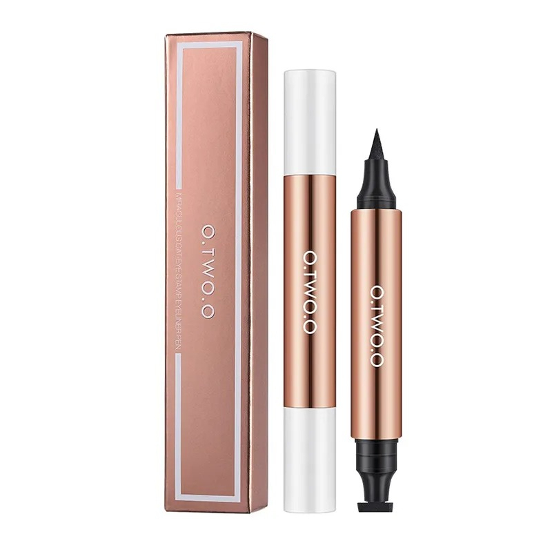 ✦SINAR✦ O.TWO.O  Stamp Eyeliner Black Double Head Waterproof Pencil - Miraculous Cat Eye Stamp Eyeliner Pen
