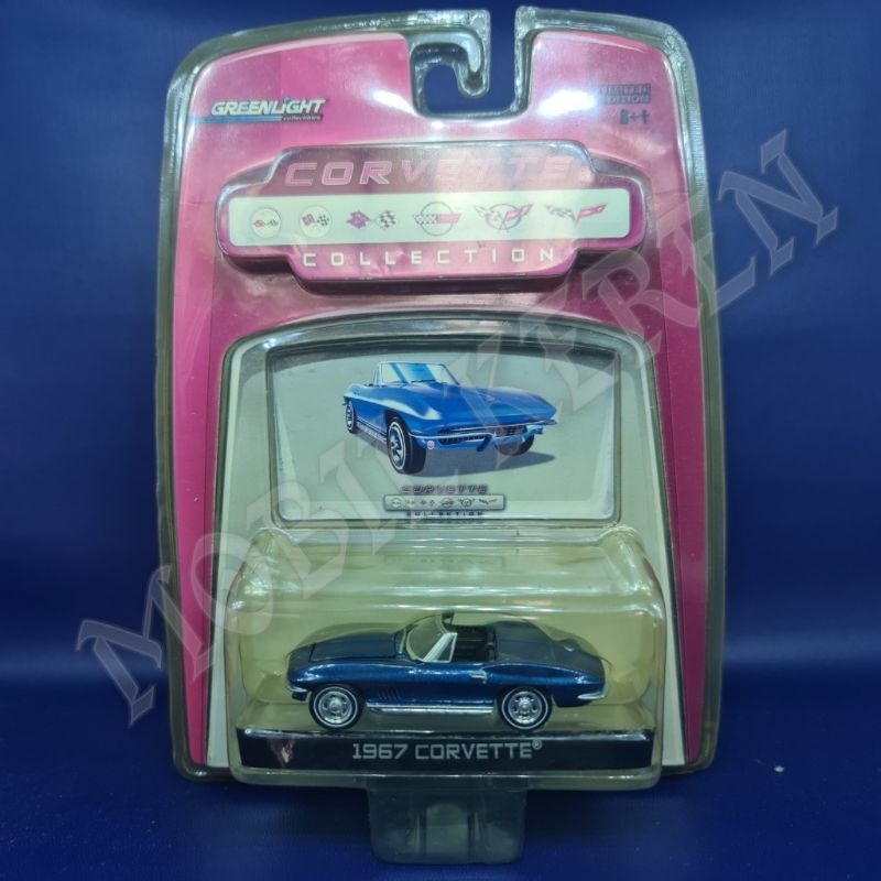 Diecast Greenlight Corvette Collection 1967 Corvette Blue Ban Karet