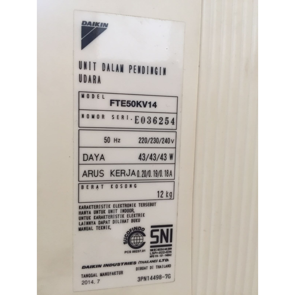 AC SECOND DAIKIN 2 PK