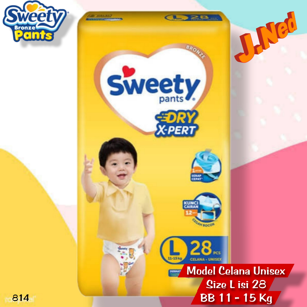 J814 ( L 28 PCS ) POPOK BAYI SWEETY PANTS BRONZE