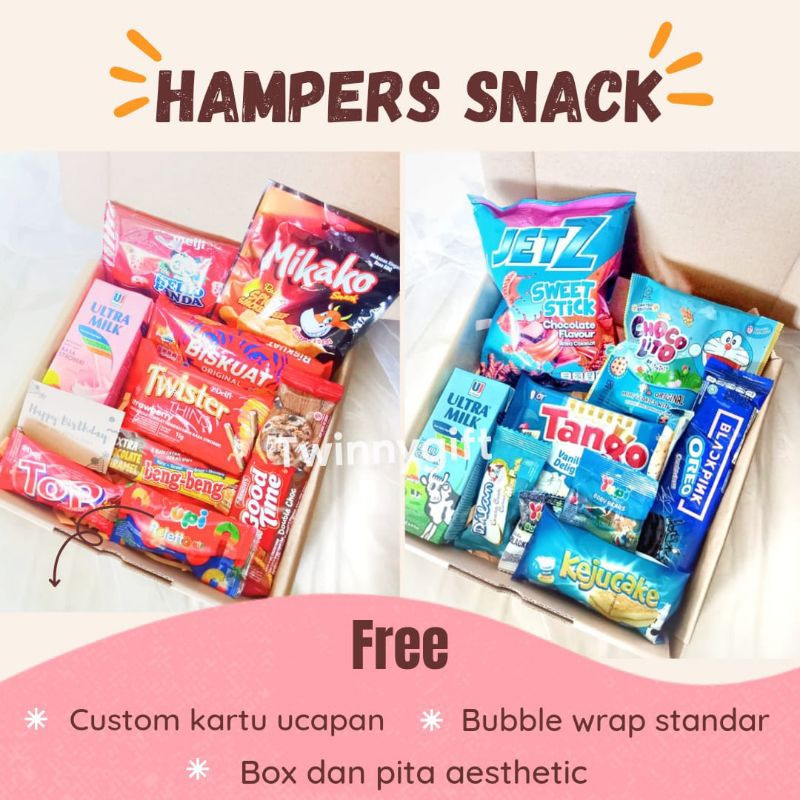 HAMPERS SNACKSBOX/SNACK BOX KADO ULANG TAHUN WISUDA ANNIVERSARY