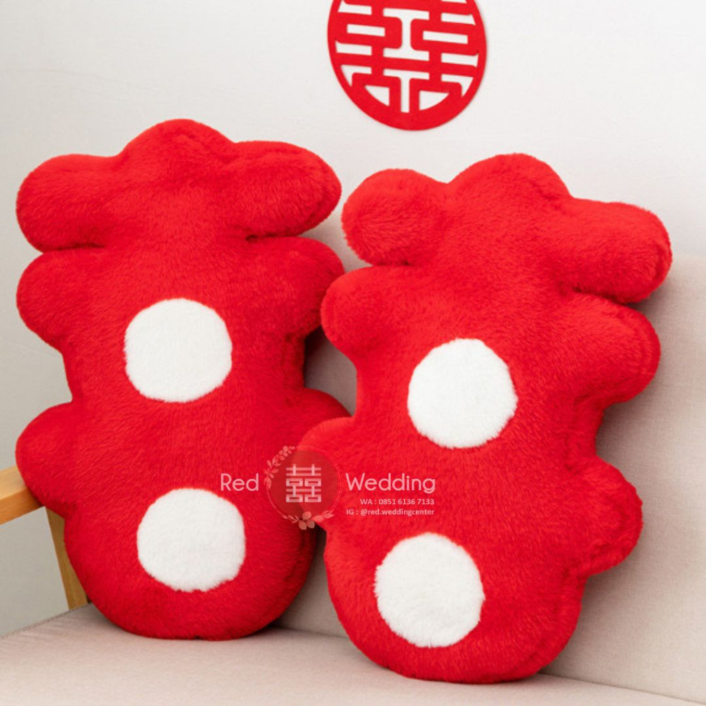 Bantal Boneka HURUF XI tema Shuang Xi Wedding Lucu Cute Aesthetic Bantal Kursi Sofa