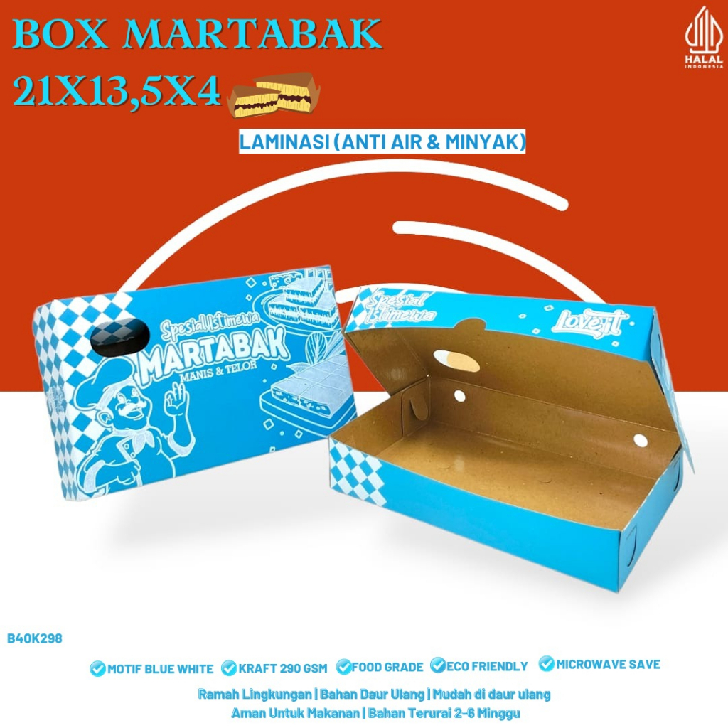 Dus Martabak Box Martabak Laminasi (B40K298-21X13.5X4 Cm)