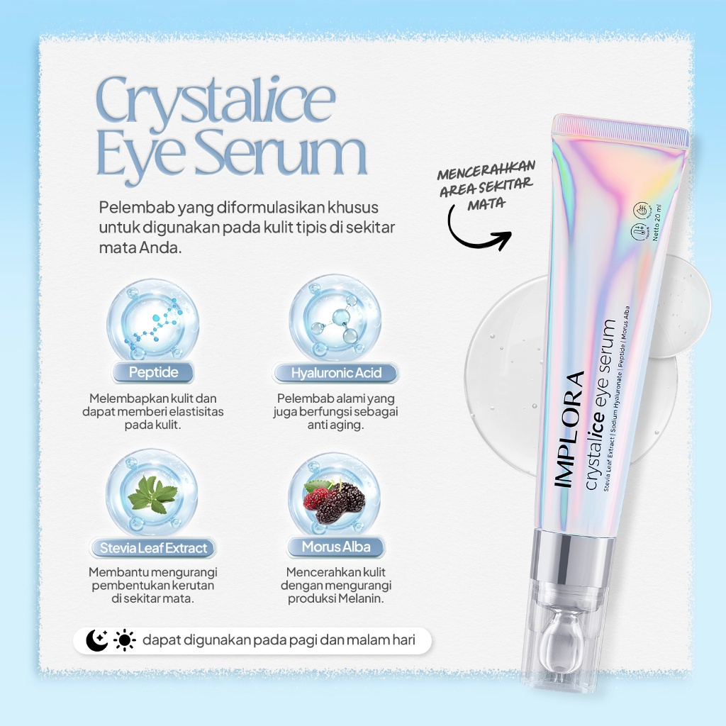 *RM*IMPLORA CRYSTALICE EYE SERUM 20 ML KRIM PENCERAH BAWAH MATA PANDA|EYE SERUM 20ML|