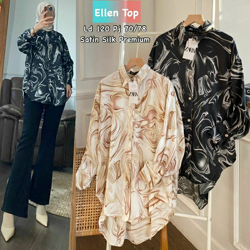 Kemeja silk//ellen top//Blouse silk//kemeja wanita//Blouse//Atasan wanita//Atasan silk