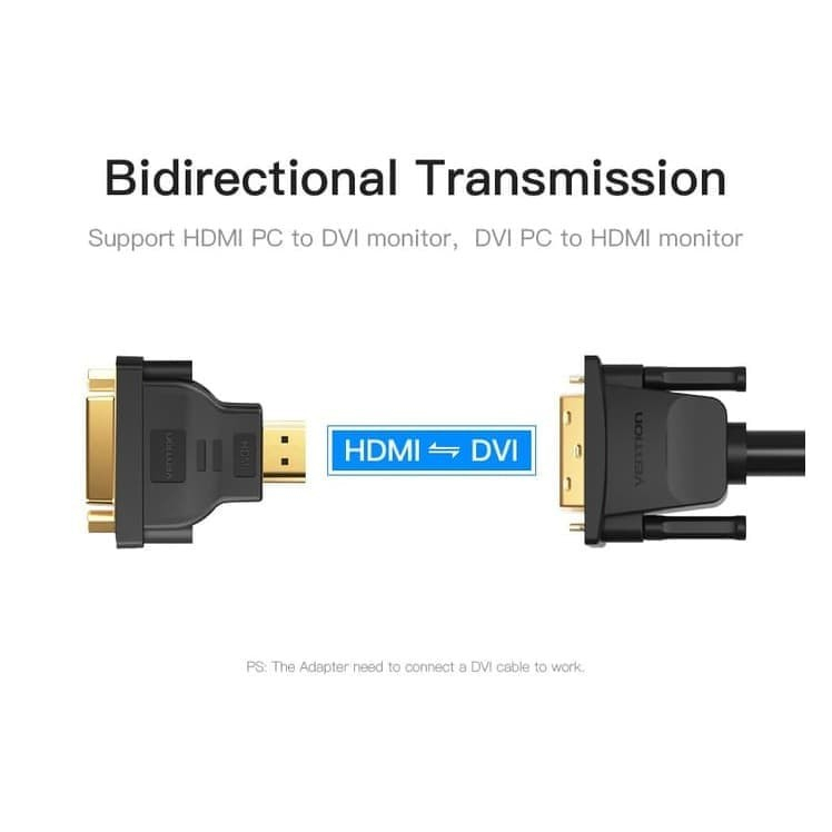 Vention Converter HDMI male to DVi Female Adapter Komputer Monitor