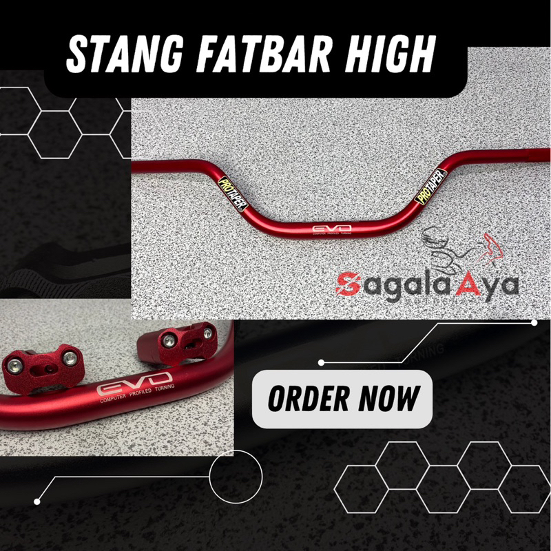 stang fatbar high tinggi model wilwood evo universal touring adventure CB150x vixion verza red merah