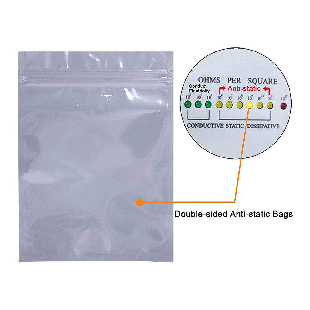 100pcs/set Plastik Klip Anti-Static ESD Bag Zipper Lock Clip Plastic Bag Elektronik 15x20cm/30x40cm