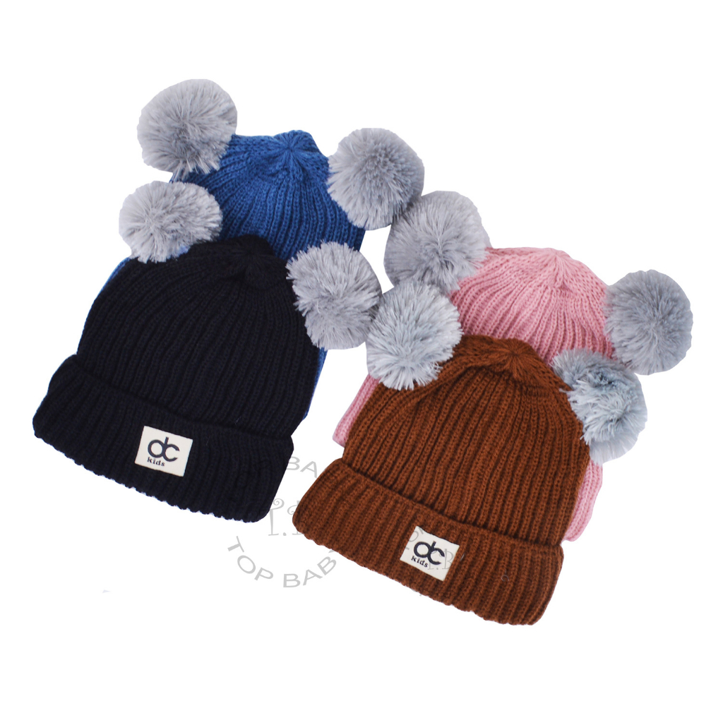 Topi Bayi Anak Kupluk DC Pompom  - 4864