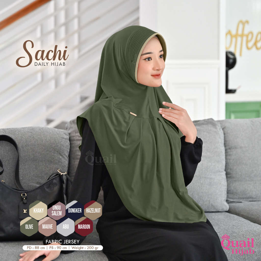 SACHI Jilbab Non-pad Jersey by Quail Hijab Ori Murah