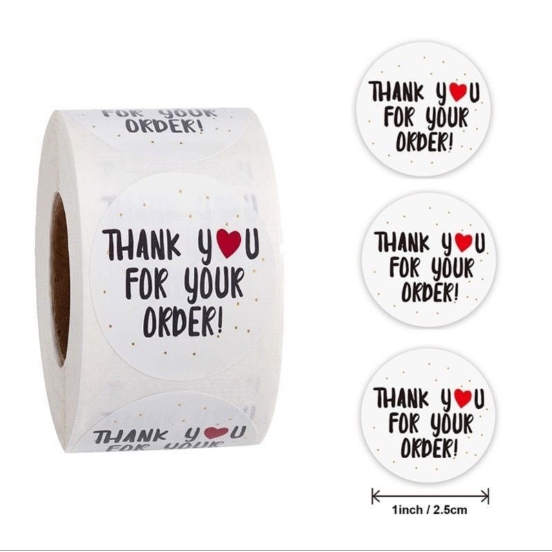 

Sticker roll tulisan thank you 500pc