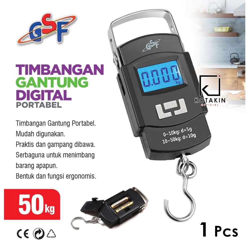 GSF Timbangan Gantung 50 kg Ekonomis - Timbangan serba guna - Timbangan Digital Portable Scale