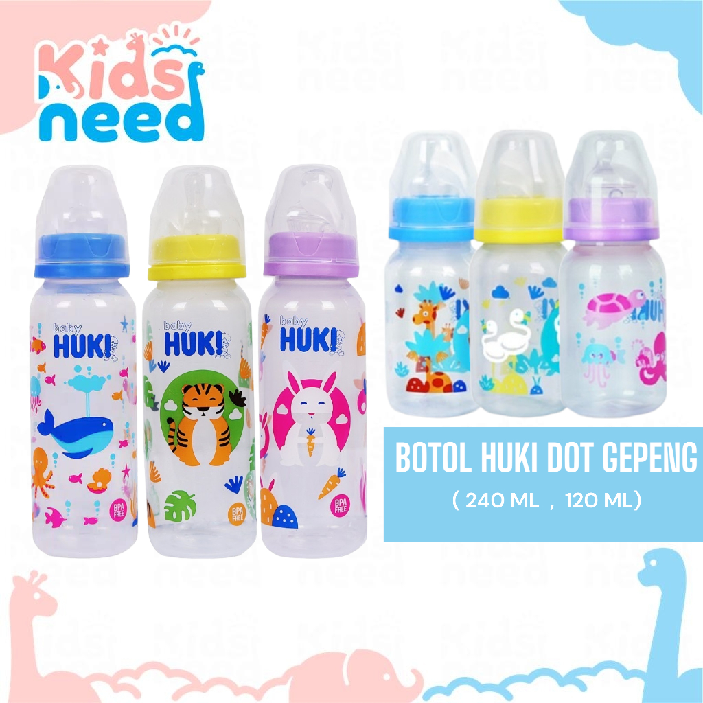 Botol Susu Huki Dot Gepeng/ Baby Huki Orthodontic nipple round PP Bottle 120ML 240ML