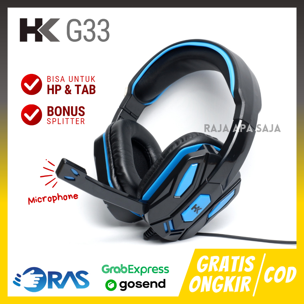 Headphone Headset Gaming Stereo Untuk HP Tab Laptop PC Komputer Handsfree Earphone Henset Murah HK G