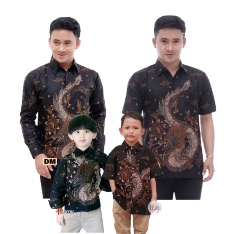 KEMEJA BATIK HEM BATIK PRIA LENGAN PANJANG M L XL XXL MOTIF NOGO GEDI