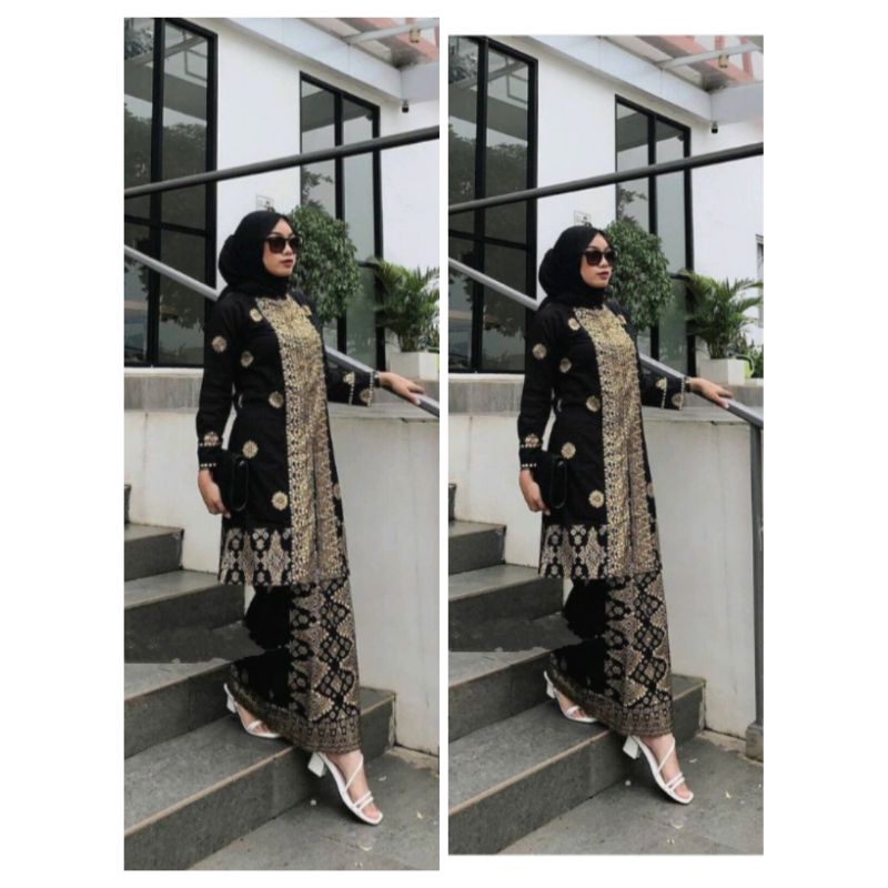 baju songket Palembang hitam