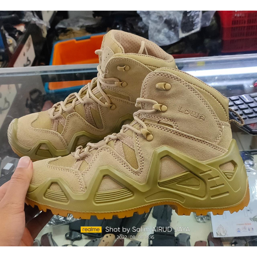 SEPATU PDL TACTICAL  L0W44 BOOTS MID 6INC HITAM KREM HIJAU IMPORT