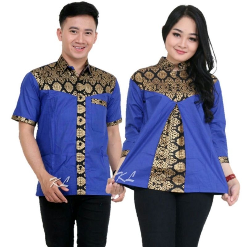 [ PROMO ] BATIK COUPLE ATASAN WANITA KOMBINASI PRADA MODERN