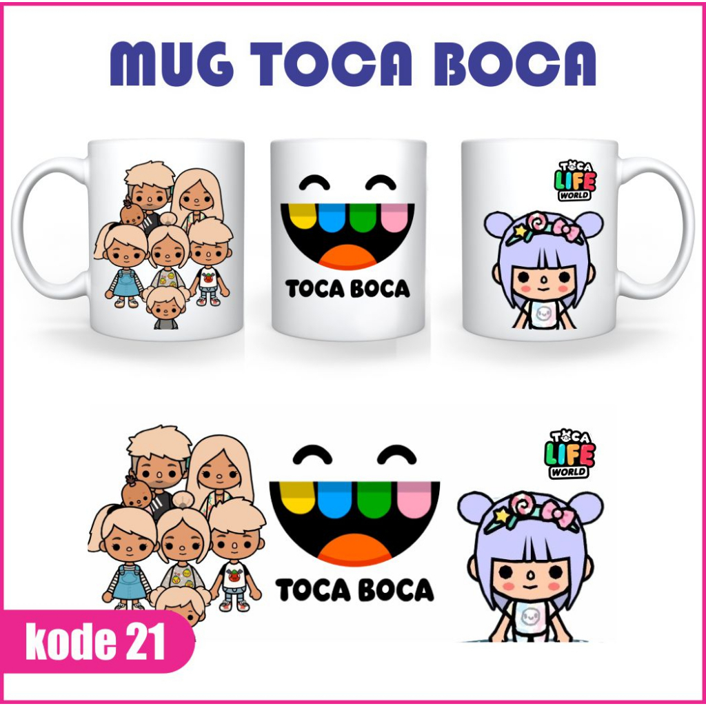 MUG PRINT TOCA BOCA / AKSESORIS TOCA BOCA / TOCA BOCA MUG SOUVENIR / GELAS MUG VIRAL