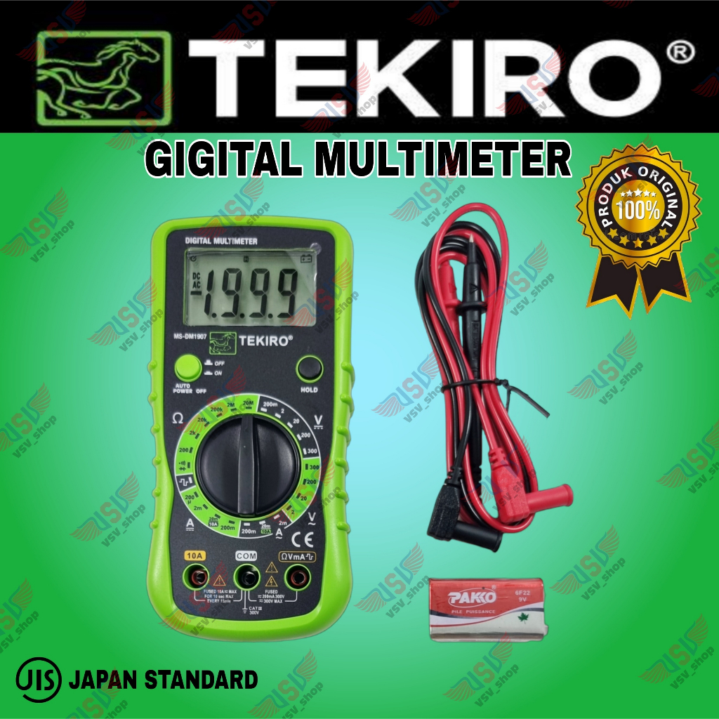 TEKIRO Multitester Digital Multimeter Avometer Multi Tester Digital AC DC