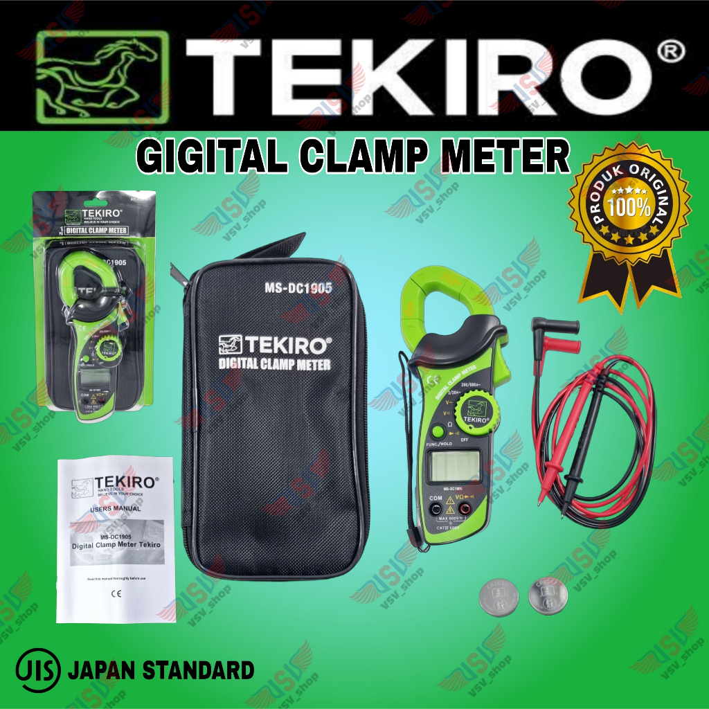TEKIRO Tang Amper Digital Clamp Meter AC DC Alat Pengukur Amper Listrik