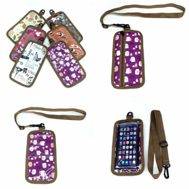 Dompet hp id card hanging phone wallet kalung gantung leher