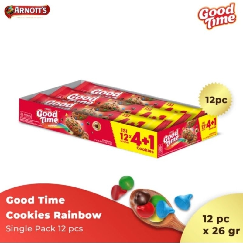 

GOOD TIME COOKIES RAINBOW ISI 4+1 - 12x26gram